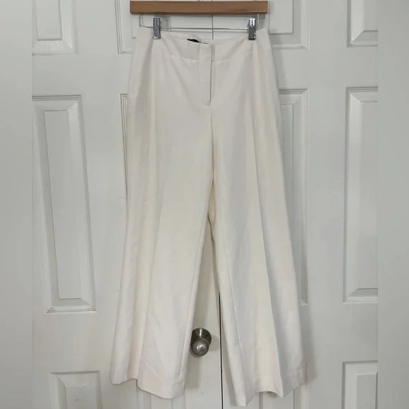 Talbots Women's Easy White Wide Leg Pants 4P - Picture 1 of 5